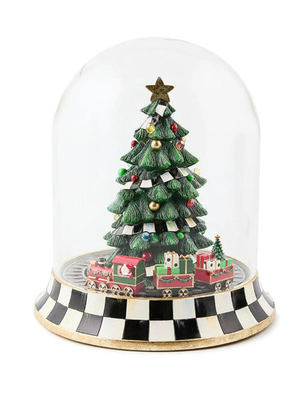 Christmas Tree Train Music Box Cloche