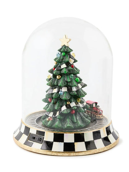 Christmas Tree Train Music Box Cloche