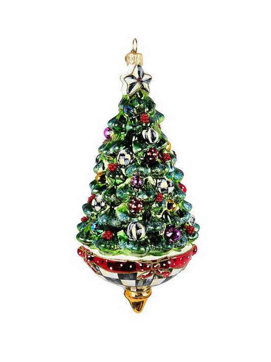 Tree Spinning Top Glass Ornament
