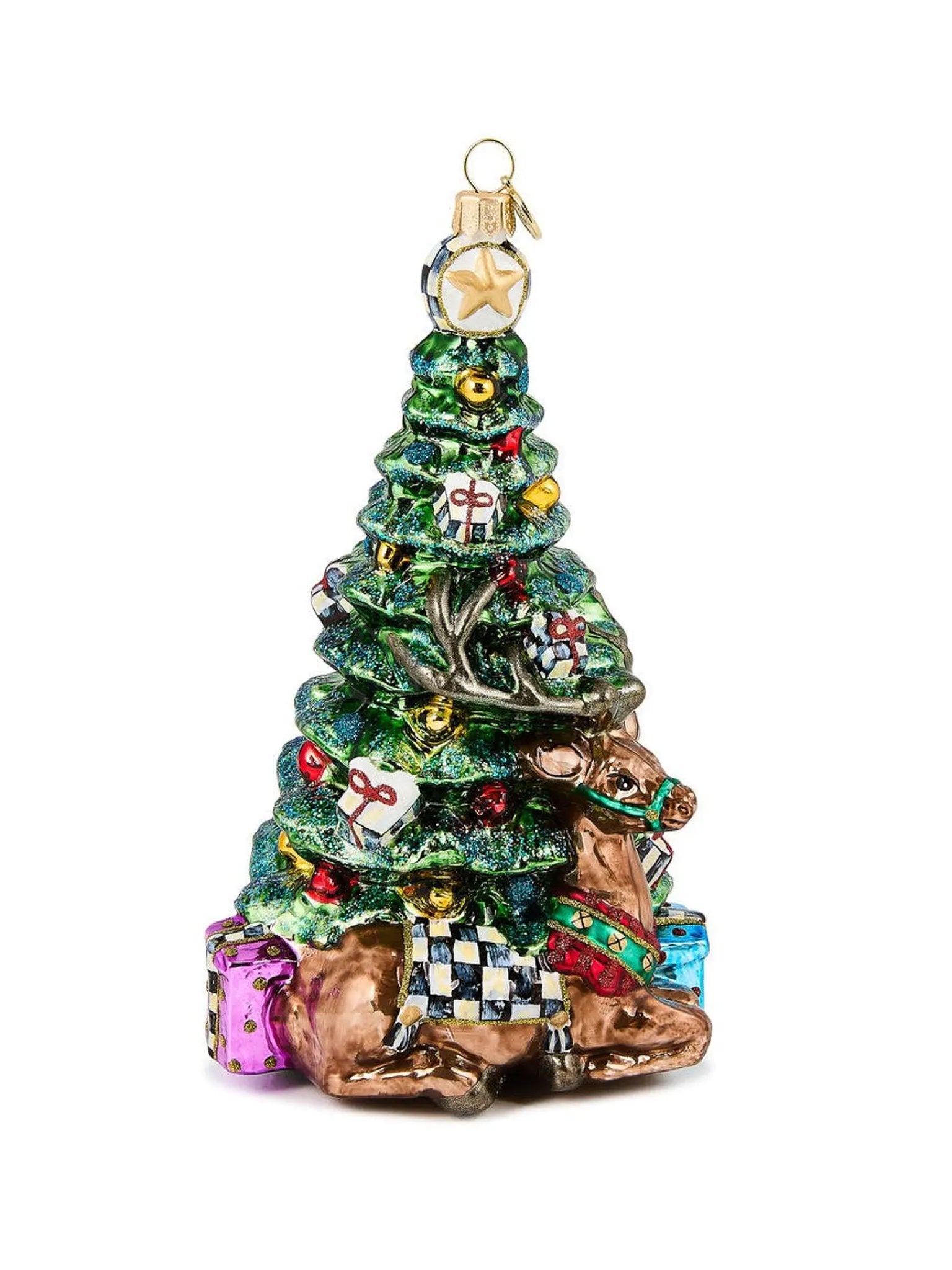 Holiday Forest Tree Glass Ornament