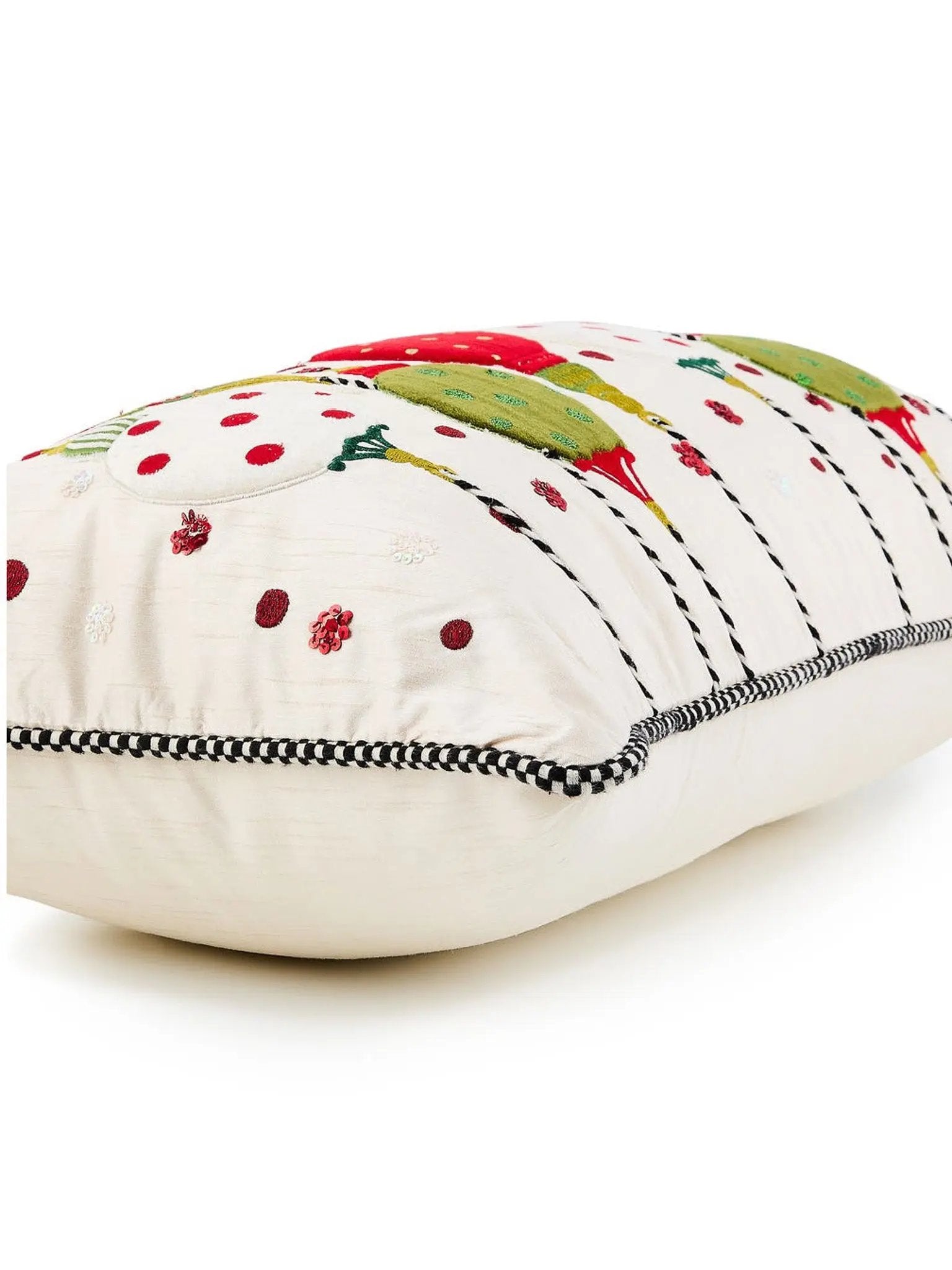 Festive Ornaments Lumbar Throw Pillow