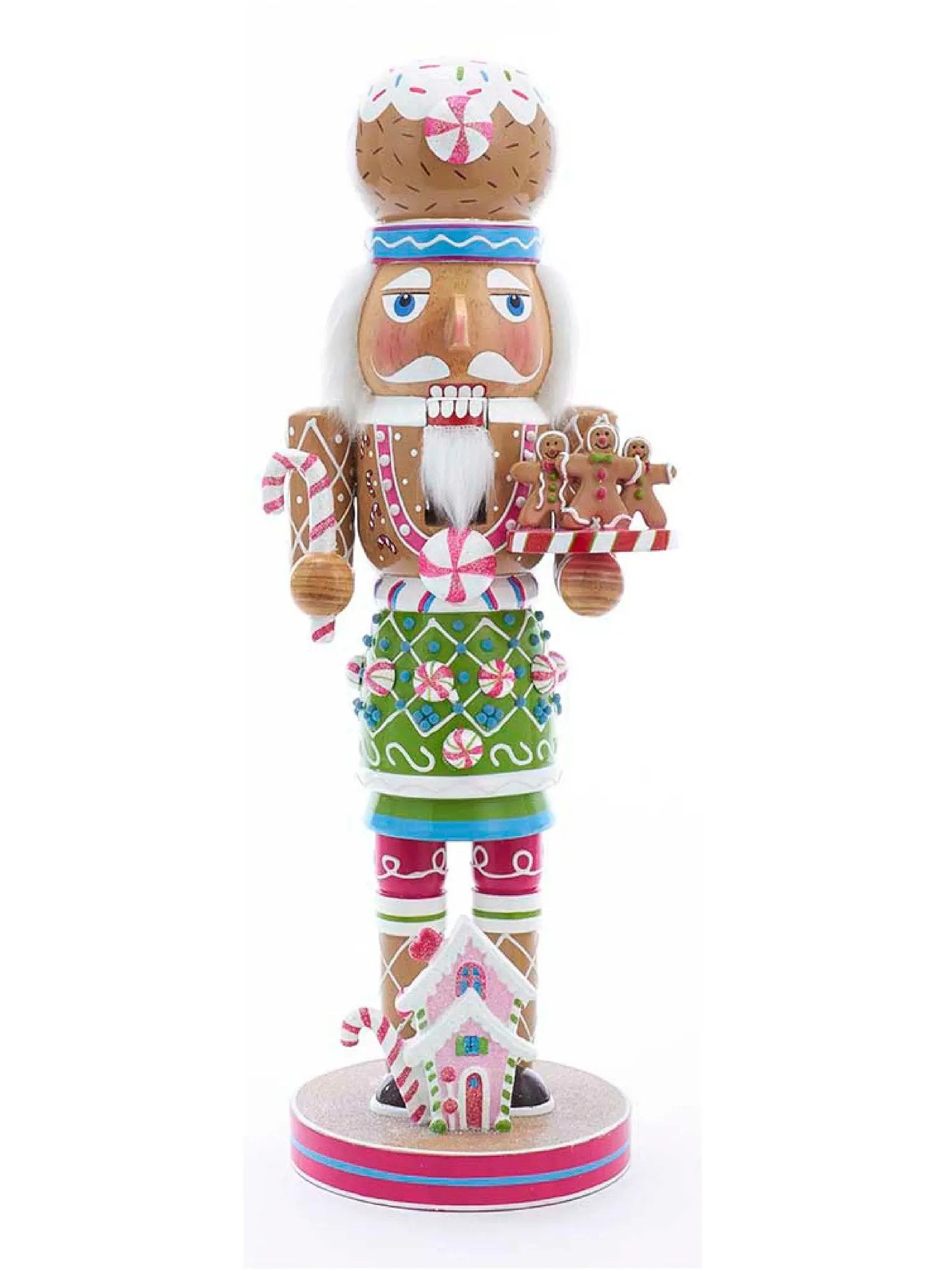 15-Inch Wooden Gingerbread & Candy Chef Nutcracker | Christmas Decor