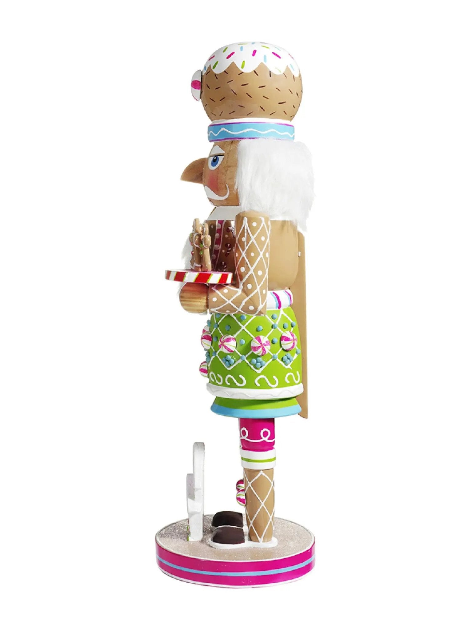 15-Inch Wooden Gingerbread & Candy Chef Nutcracker | Christmas Decor
