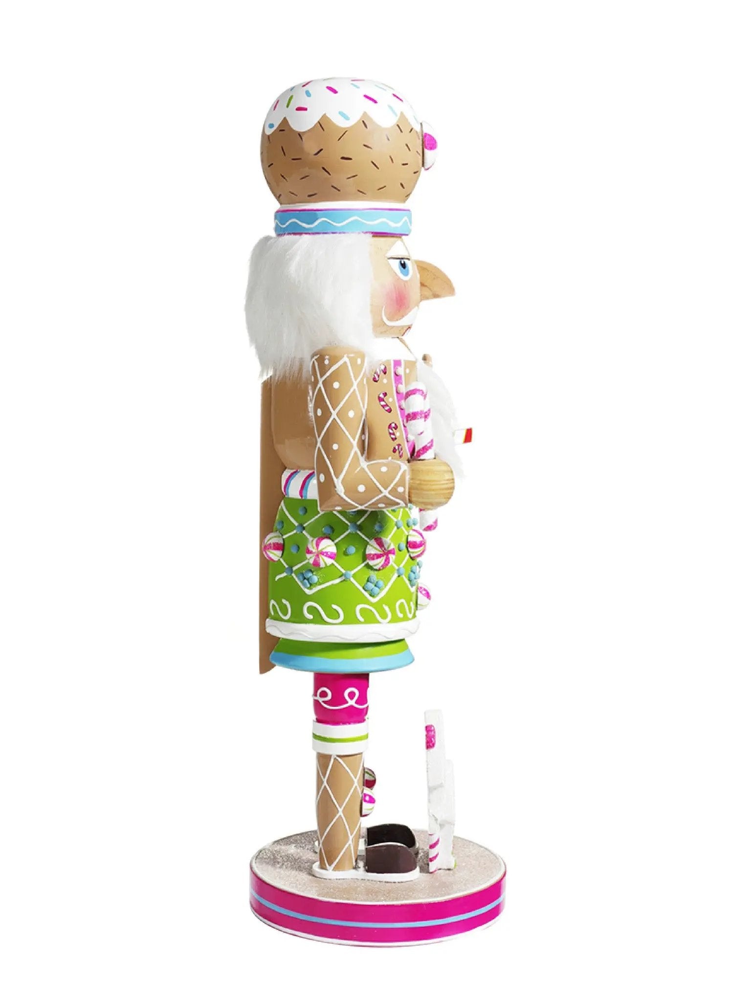 15-Inch Wooden Gingerbread & Candy Chef Nutcracker | Christmas Decor