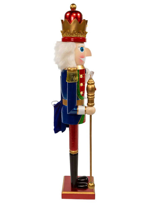24-Inch Light-up Nutcracker King With Gemstones | Large Led Holiday Figure