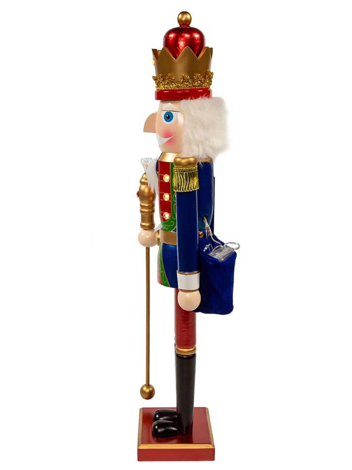 24-Inch Light-up Nutcracker King With Gemstones | Large Led Holiday Figure