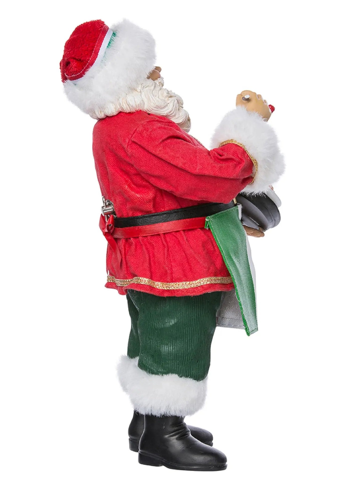 10.5-Inch Musical Italian Santa Claus With Wine & Food Tray | Holiday Figurine