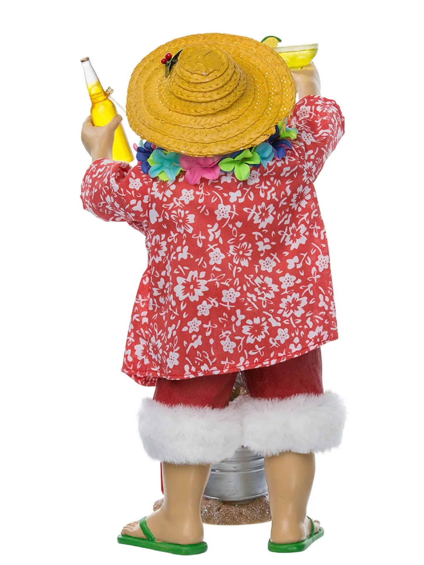 10-Inch Beach Santa With Margarita & Beer | 2-Piece Figurine Set