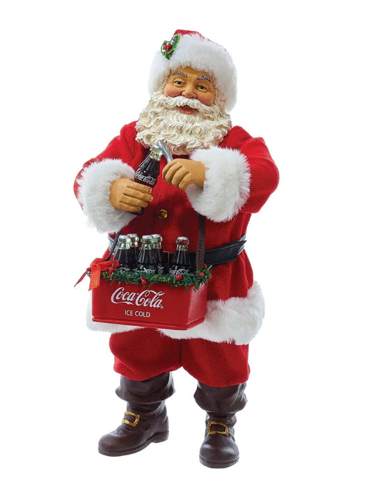 10-Inch Santa With Coca-cola® Six-pack | Collectible Holiday Figurine