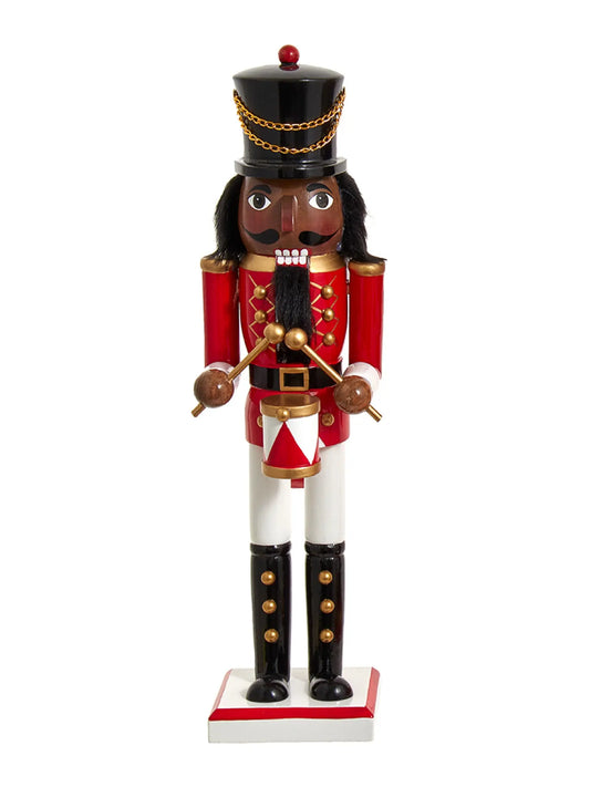 15" Red & White African American Nutcracker (Drummer)