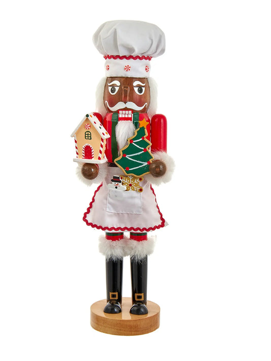15" African American Gingerbread Chef Nutcracker