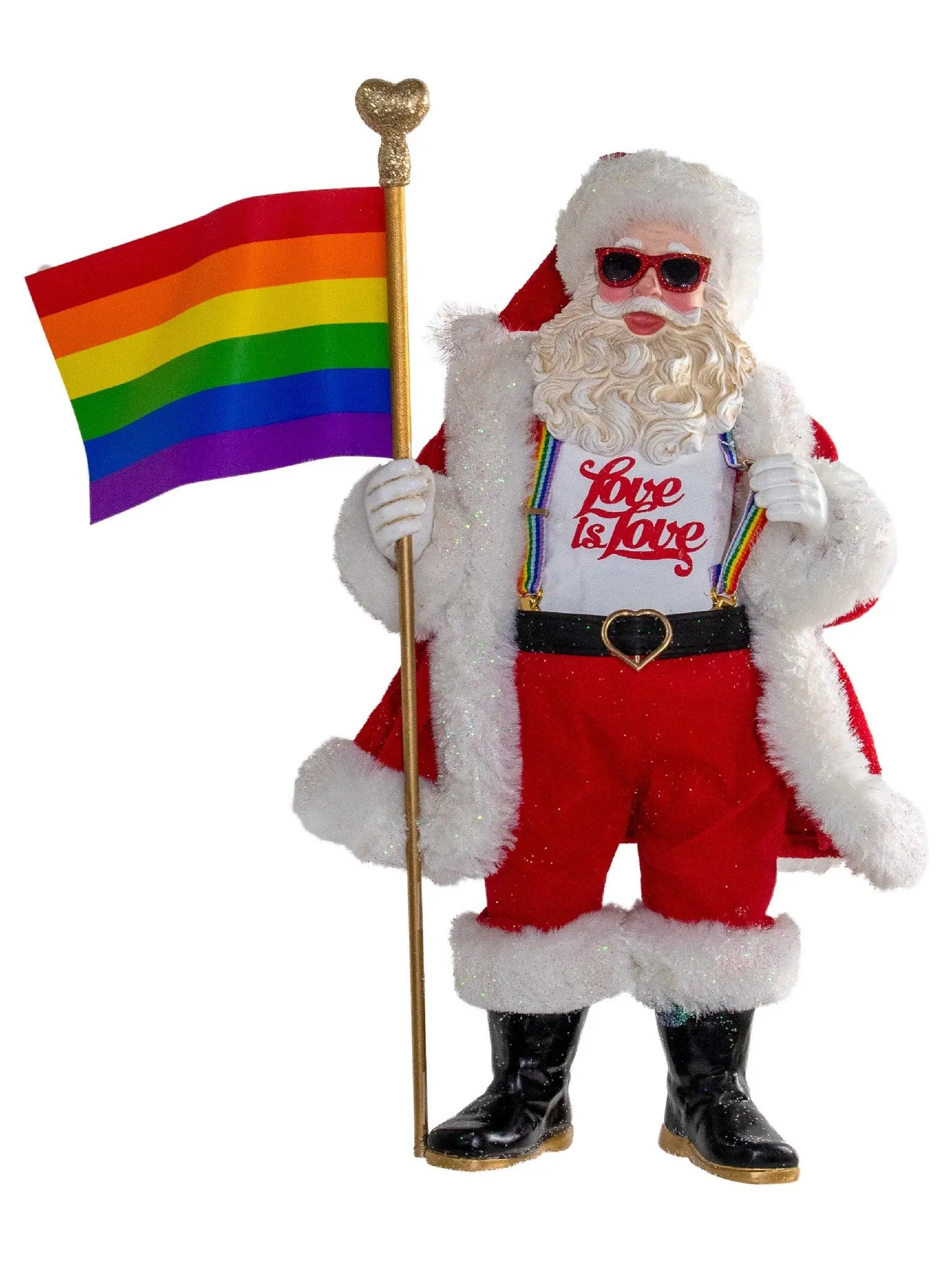 10-Inchpride Santa With "Love Is Love" Shirt | LGBTQ+ Holiday Decor