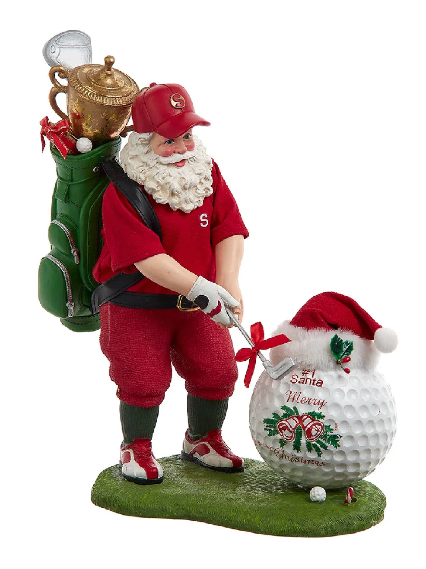 11-Inch Golfer Santa Figurine | Funny Golf Lover Gift