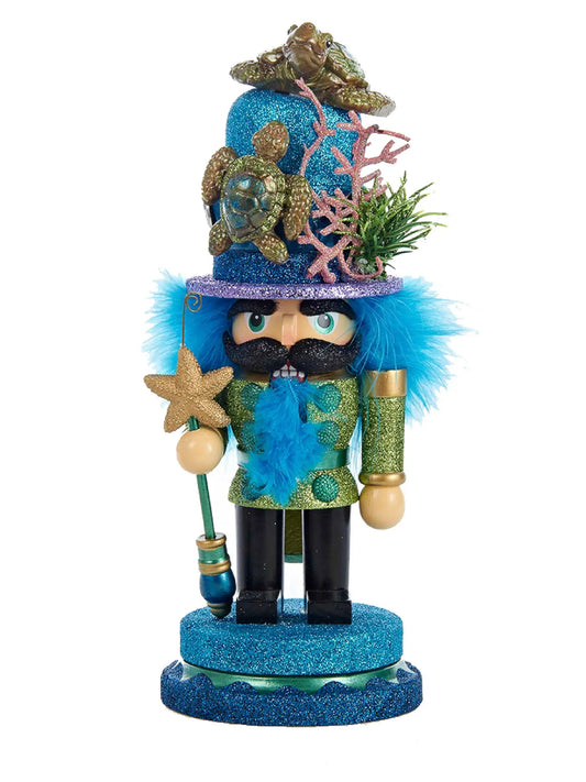 11" Coastal Fisherman Nutcracker With Sea Turtle & Starfish