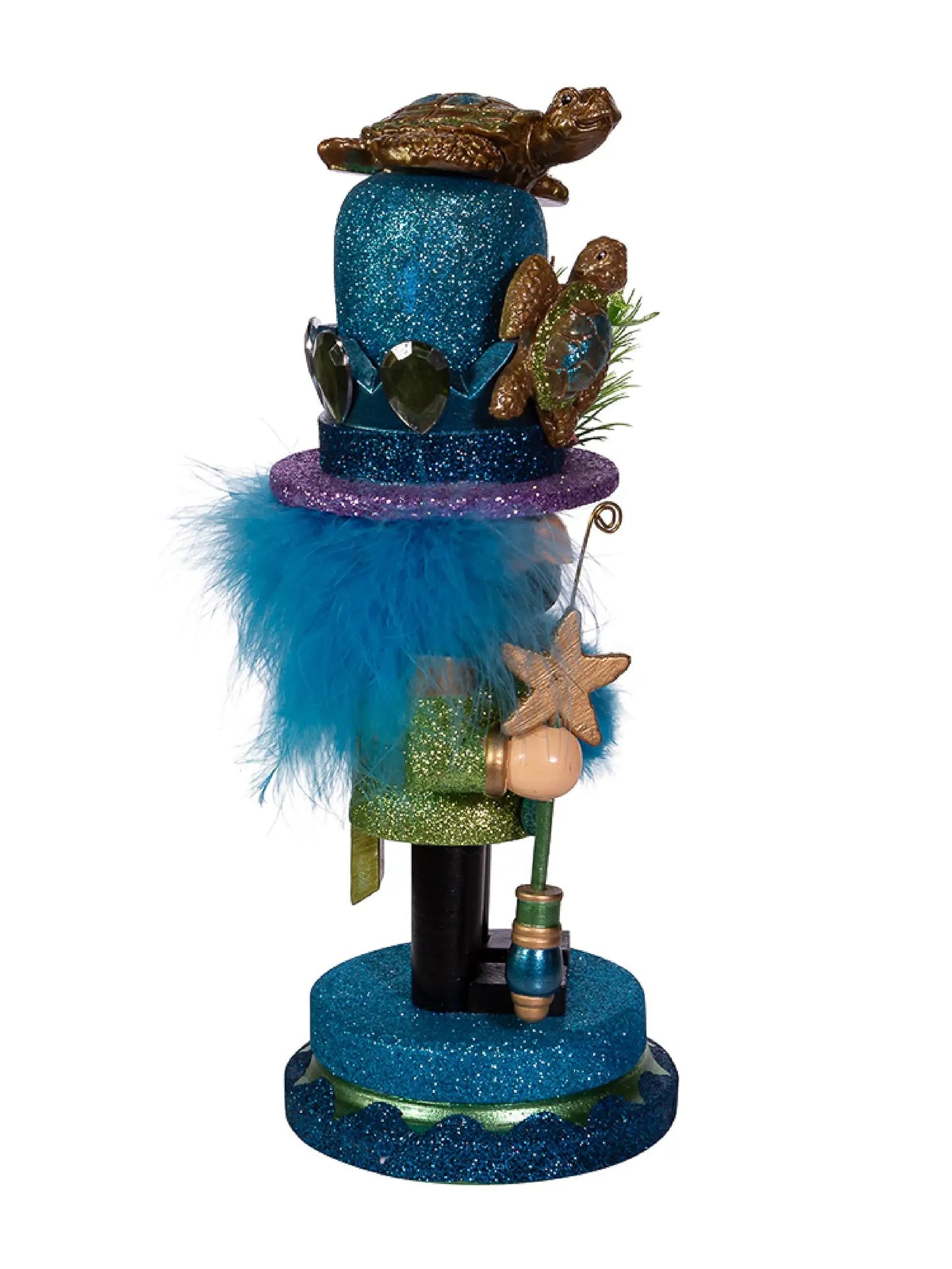 11" Coastal Fisherman Nutcracker With Sea Turtle & Starfish
