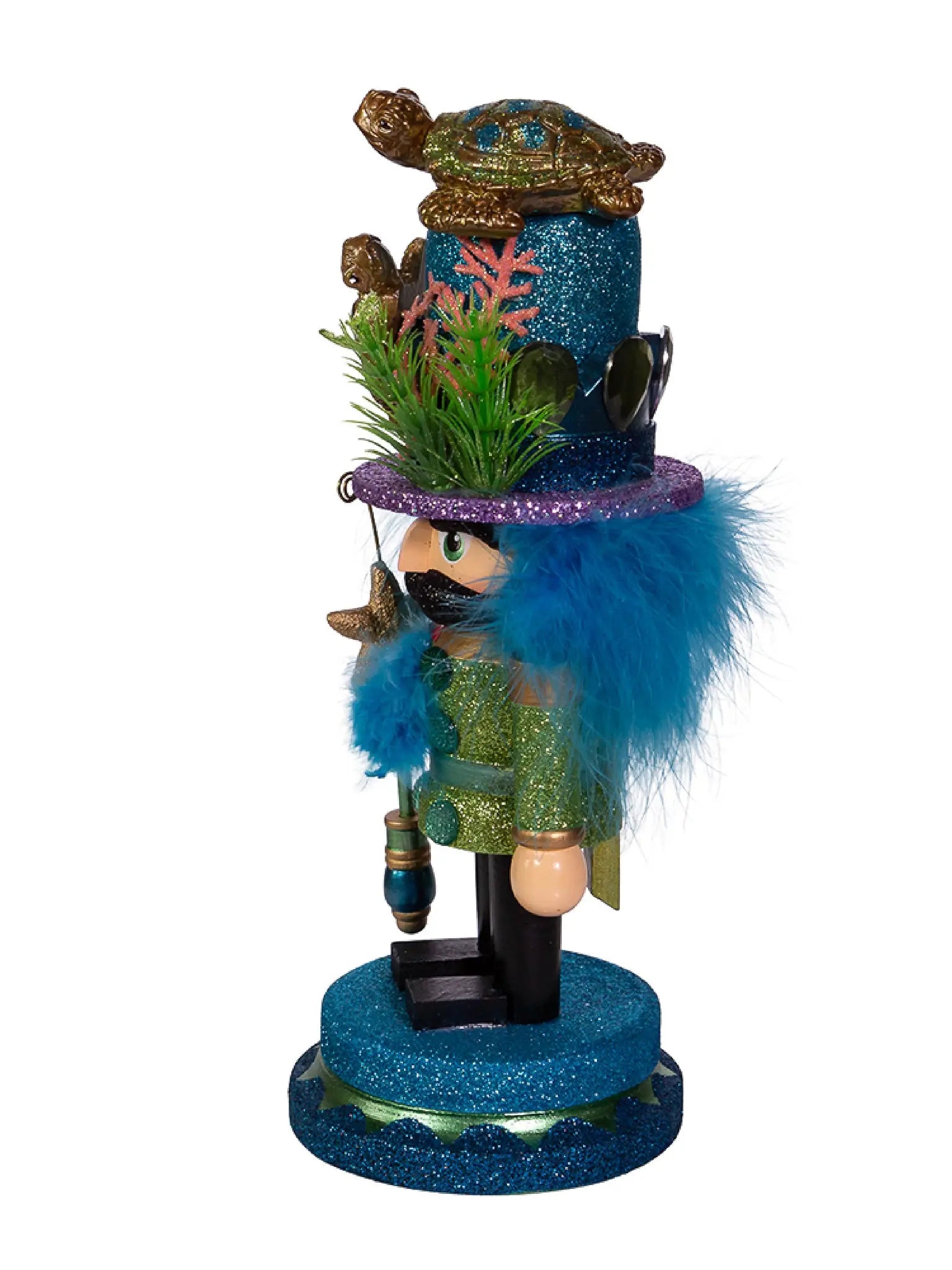 11" Coastal Fisherman Nutcracker With Sea Turtle & Starfish