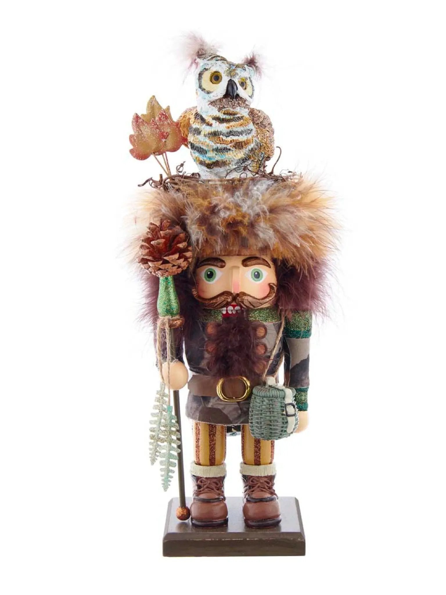 16-Inch Woodland Woodsman Nutcracker With Owl On Hat | Hollywood Collection