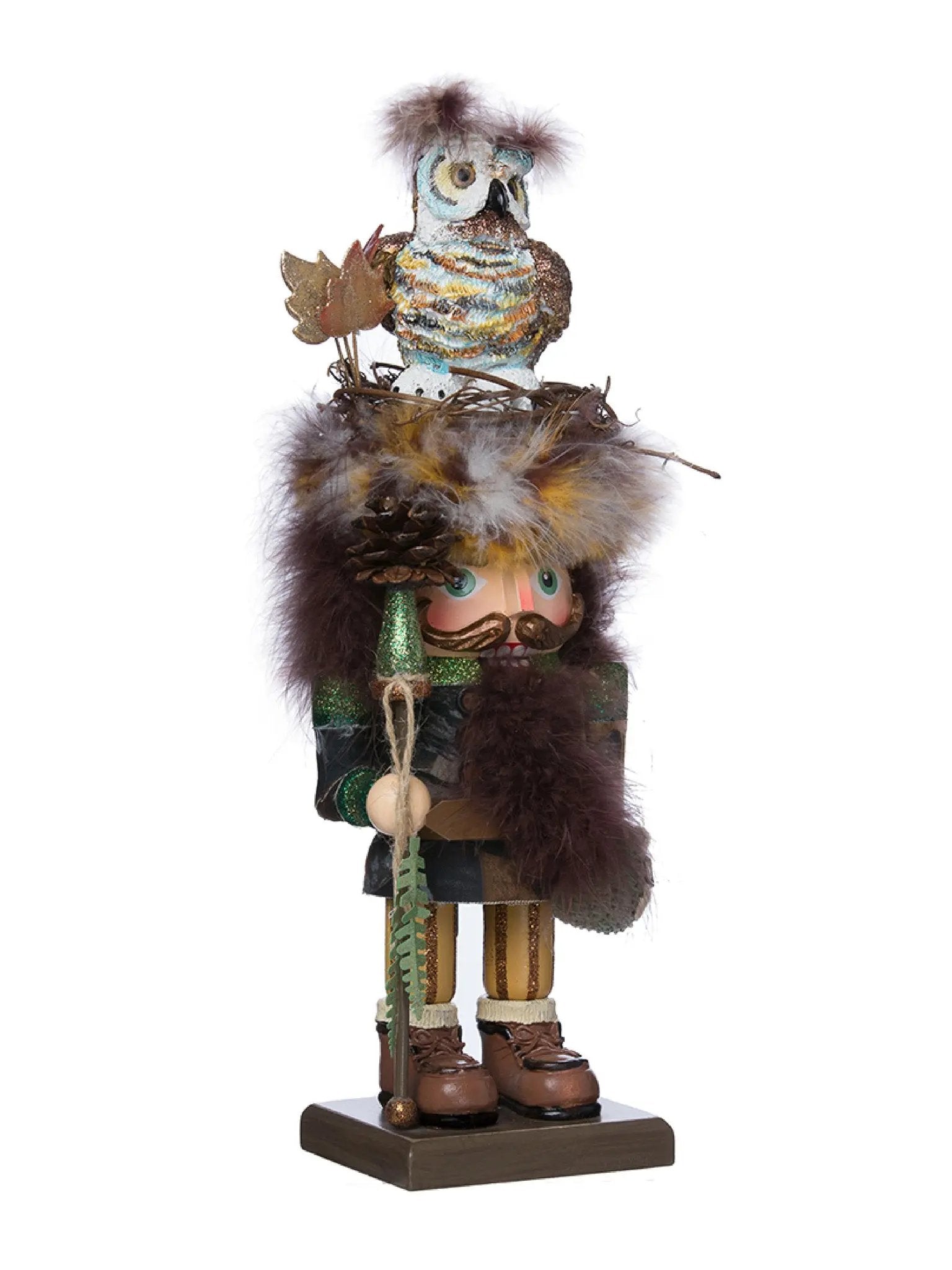 16-Inch Woodland Woodsman Nutcracker With Owl On Hat | Hollywood Collection