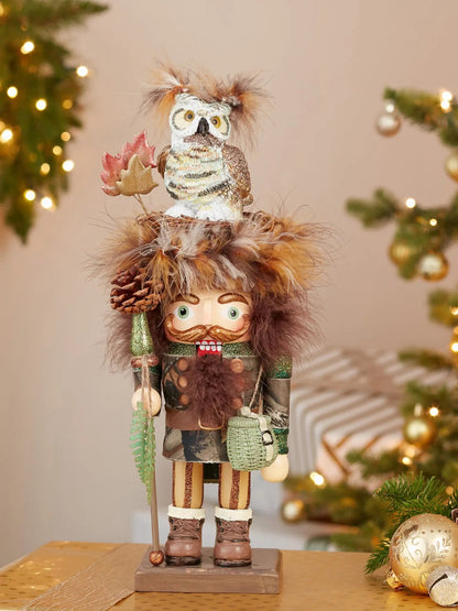 16-Inch Woodland Woodsman Nutcracker With Owl On Hat | Hollywood Collection