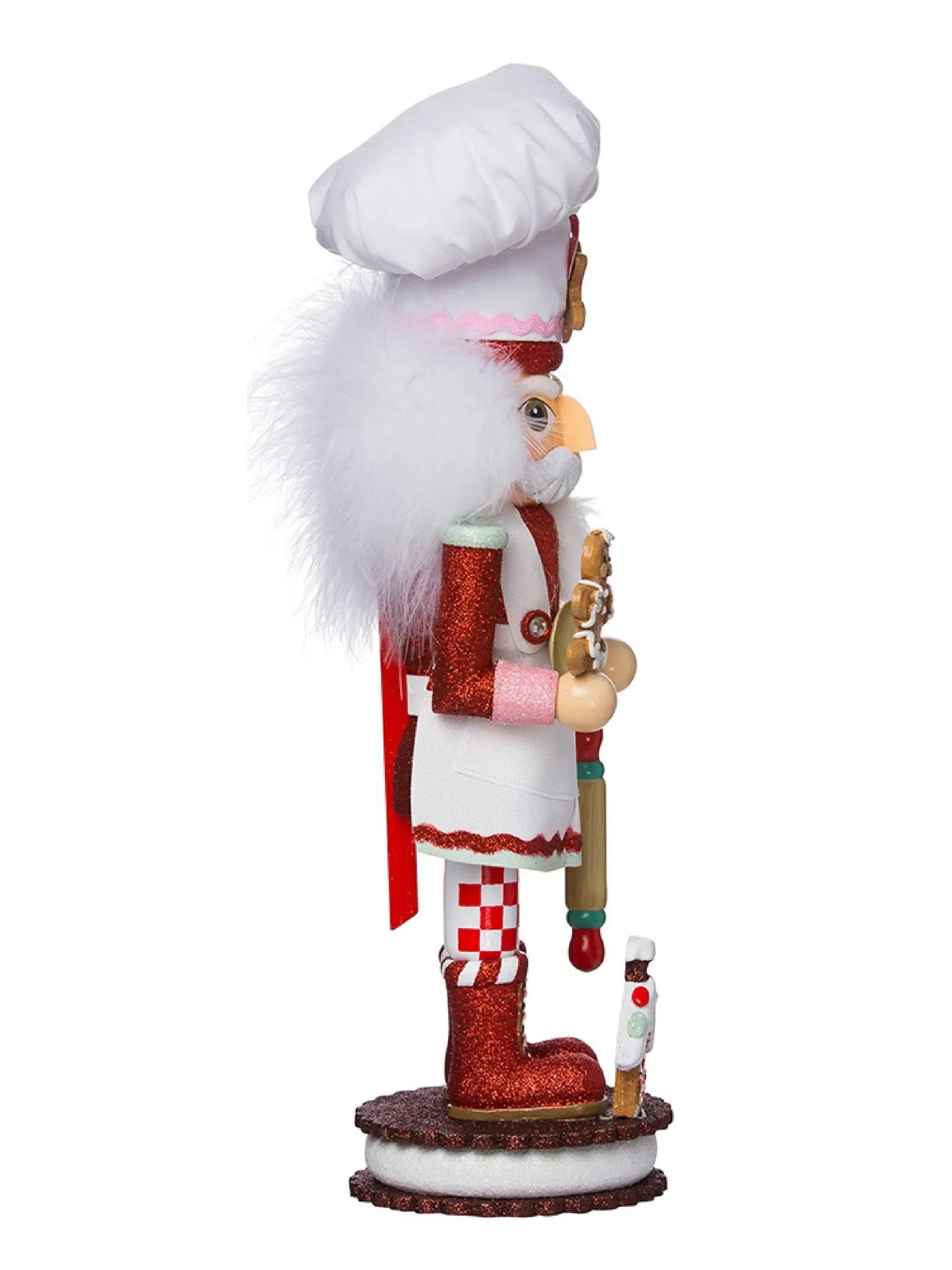 15-Inch Hollywood Gingerbread Chef Nutcracker | Red & White Sweet Treat Decor