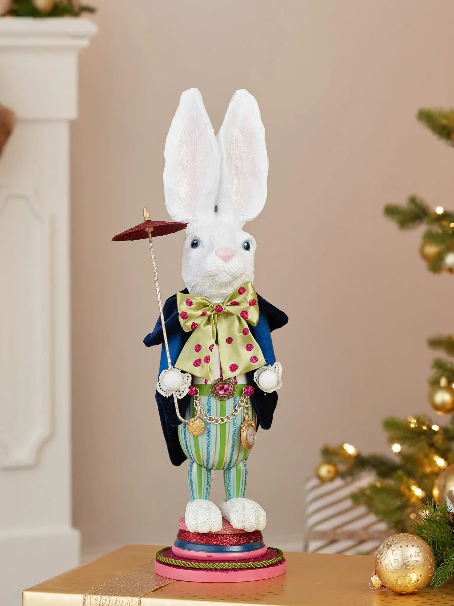 18-Inch Mad Hatter & White Rabbit Nutcracker | Alice in Wonderland Decor
