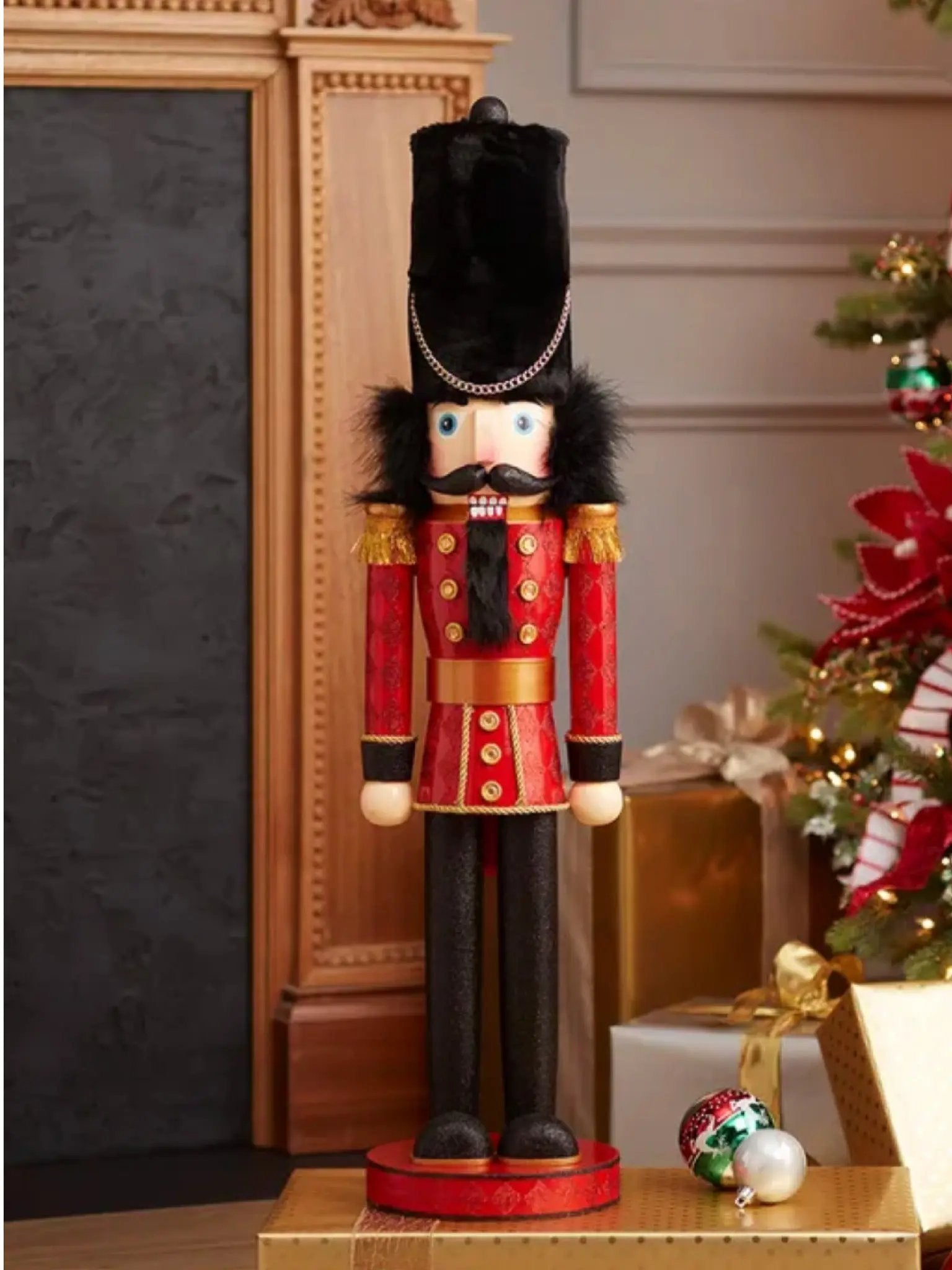 3-Foot Royal Soldier Nutcracker | Life-size Hollywood Holiday Decor