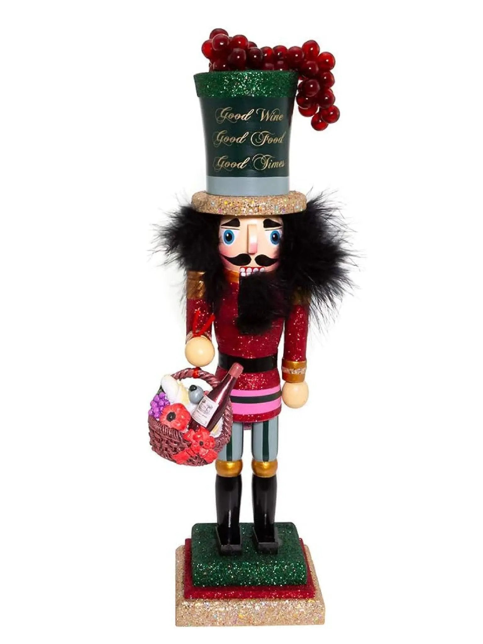 Wine & Grapes Sommelier Nutcracker | 14-Inch Wooden Hollywood Figurine