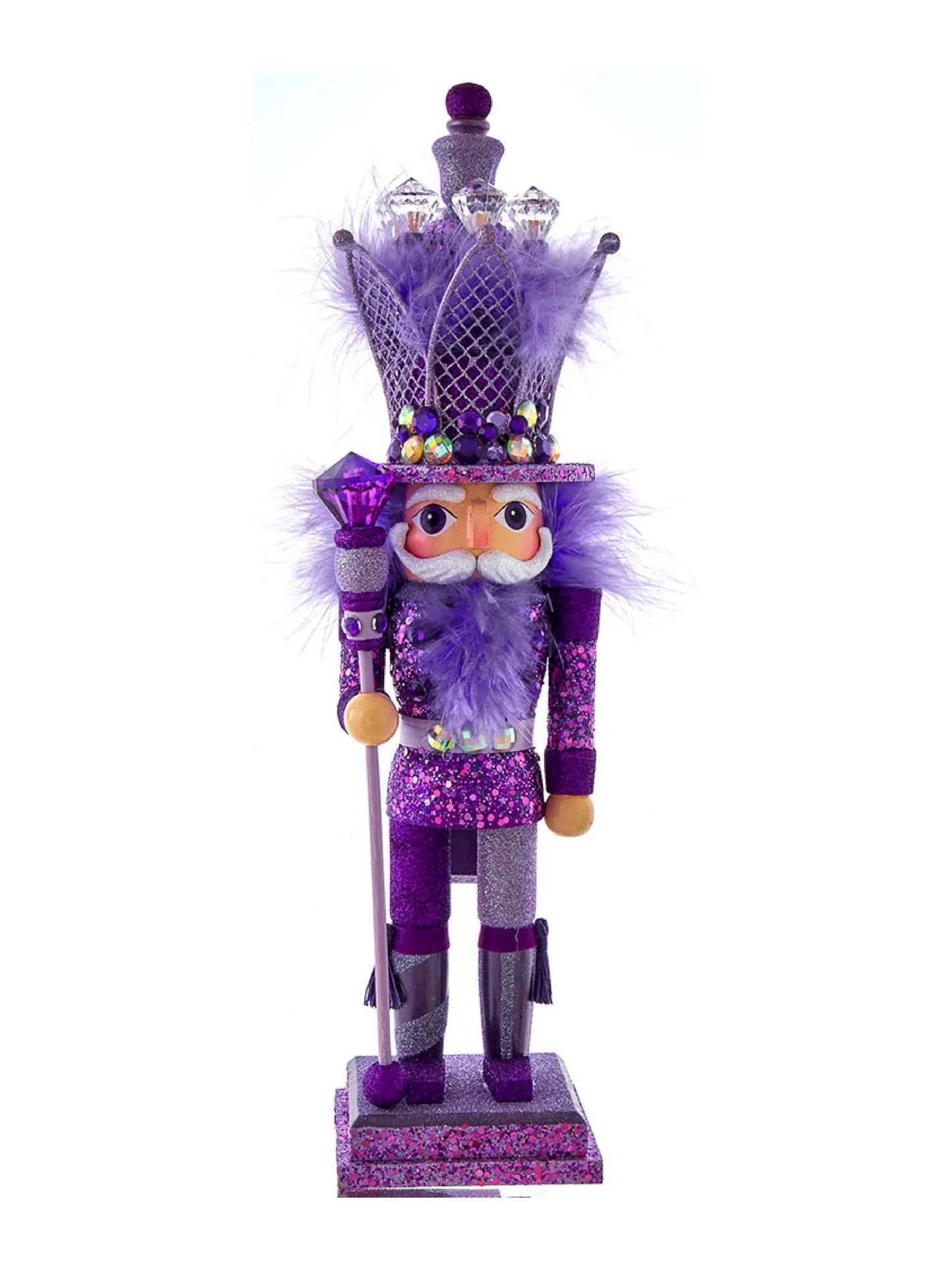 16-Inch Purple & Silver King Nutcracker With Gemstones | Hollywood Decor