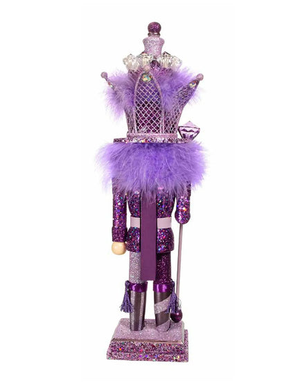 16-Inch Purple & Silver King Nutcracker With Gemstones | Hollywood Decor