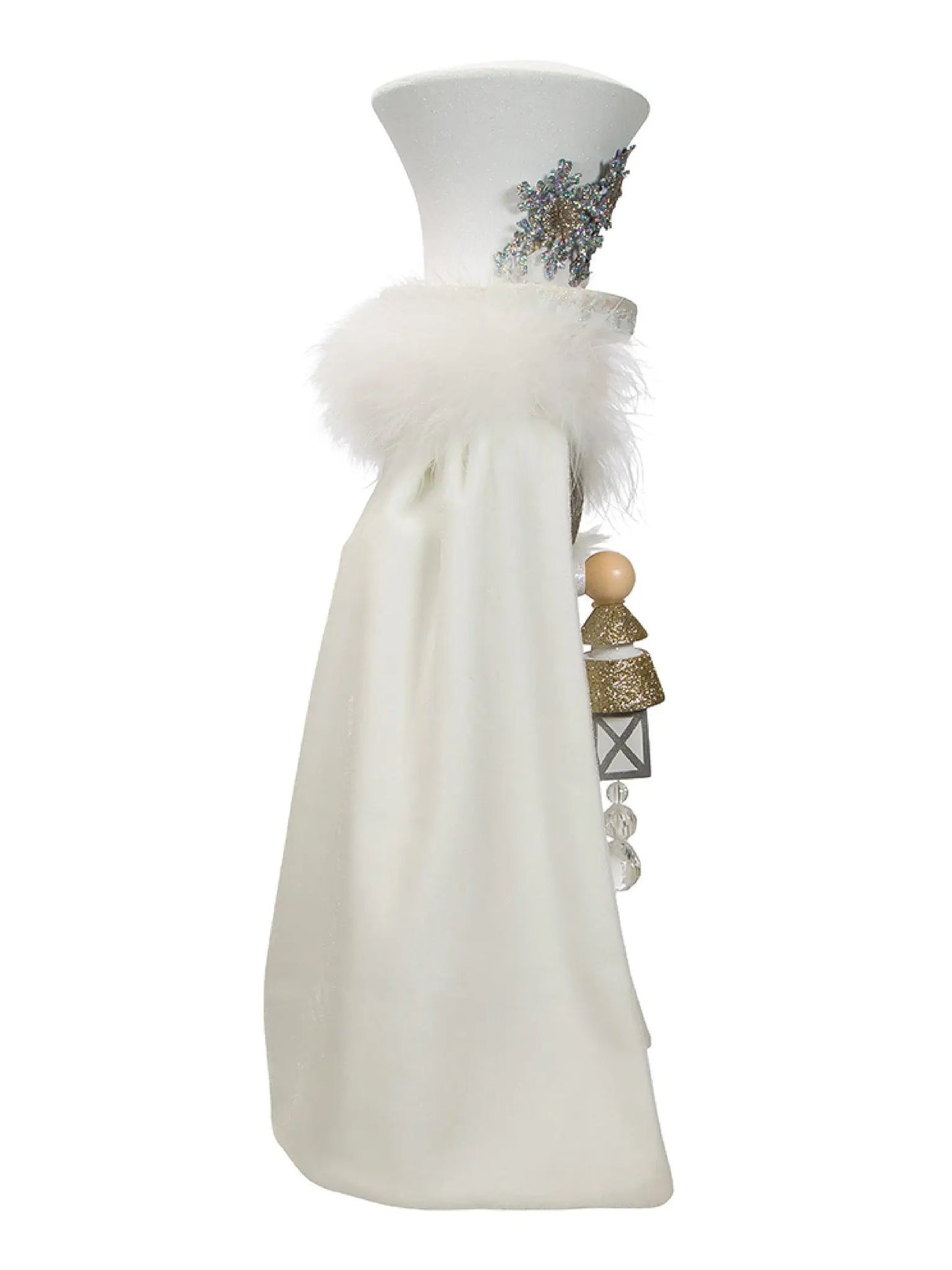 18-Inch Light-up Snowflake Soldier Nutcracker | White & Gold Led Decor