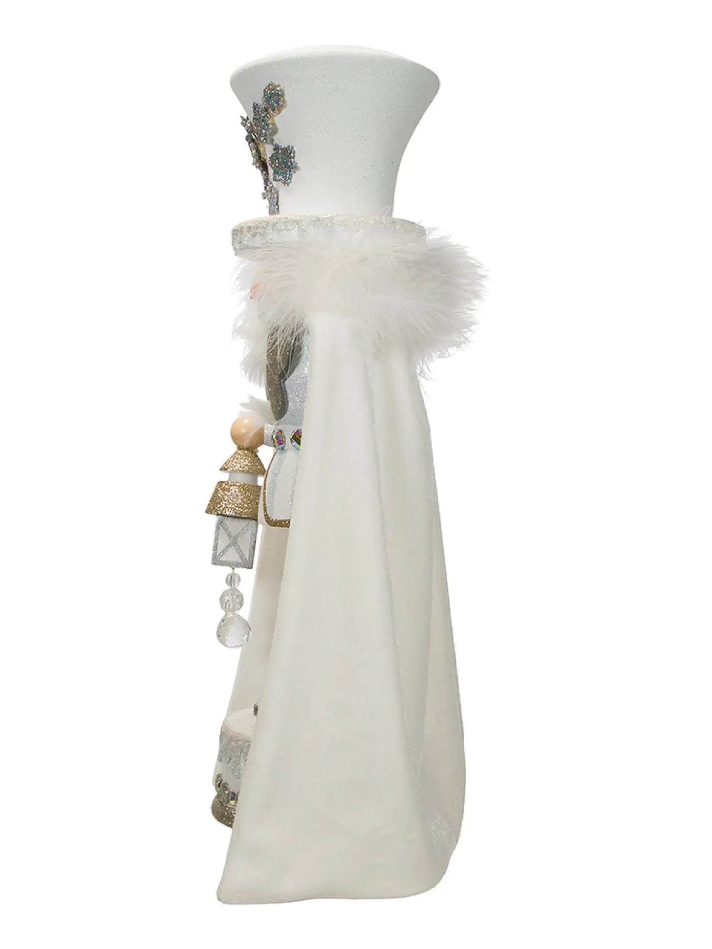 18-Inch Light-up Snowflake Soldier Nutcracker | White & Gold Led Decor