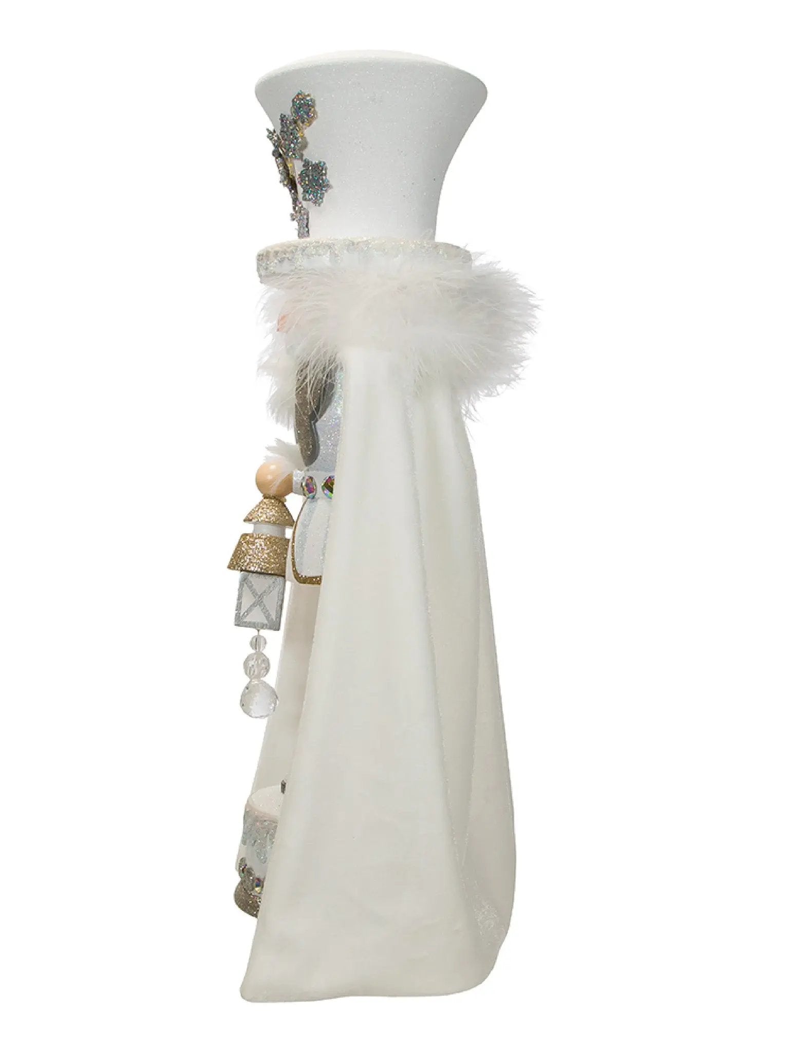 18-Inch Light-up Snowflake Soldier Nutcracker | White & Gold Led Decor