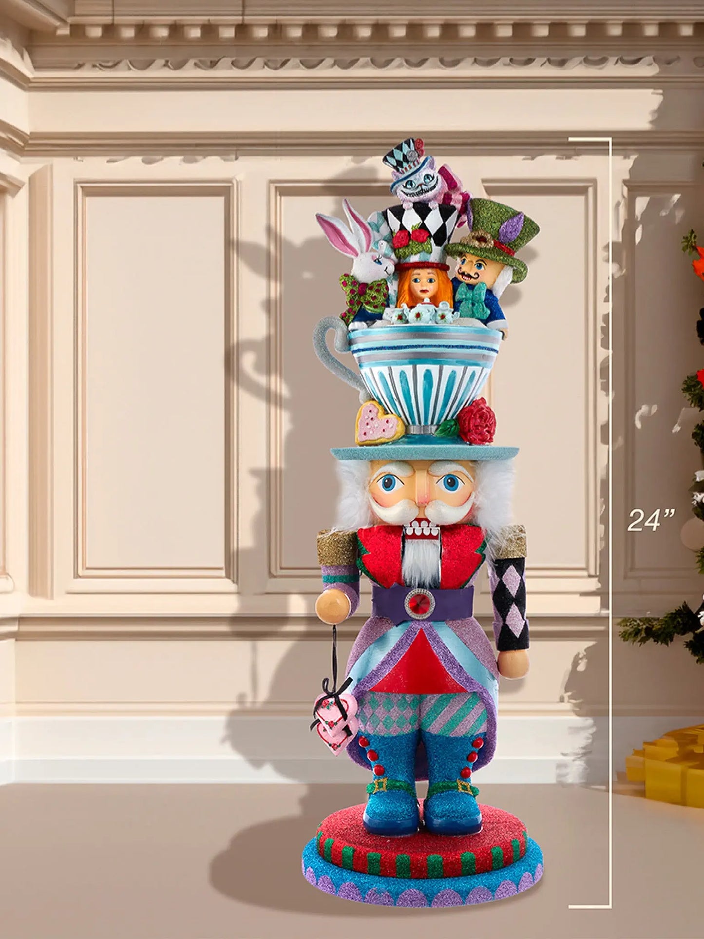 24" Alice Teacup Party Hat Nutcracker