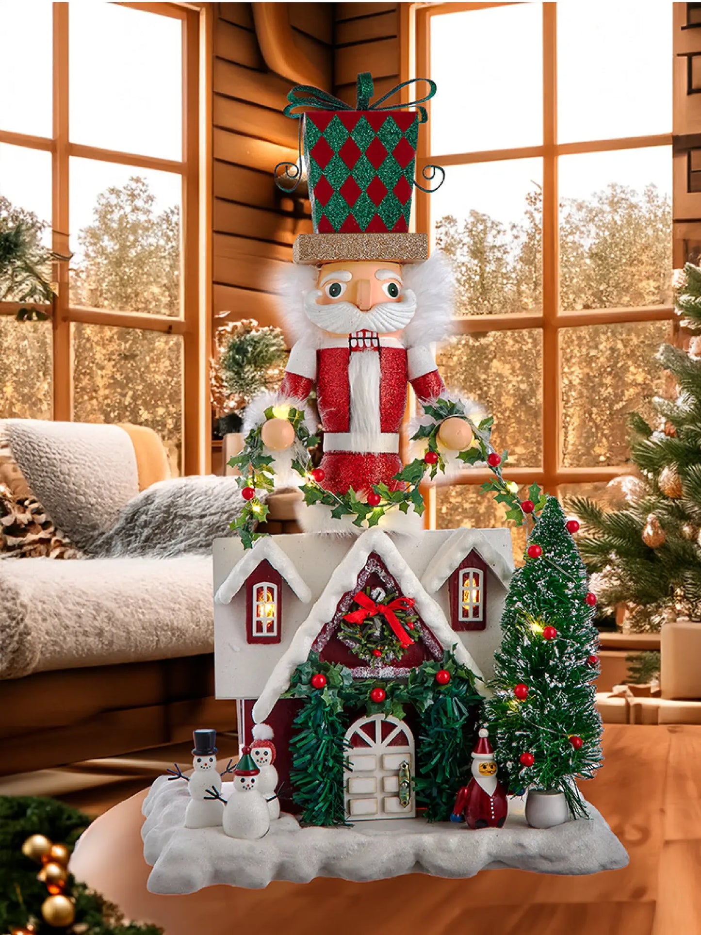 18" Bo Deck the Halls Musical Led Nutcracker