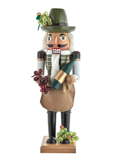 15" Wooden Wine Grower Nutcracker