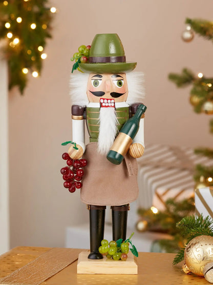 15" Wooden Wine Grower Nutcracker