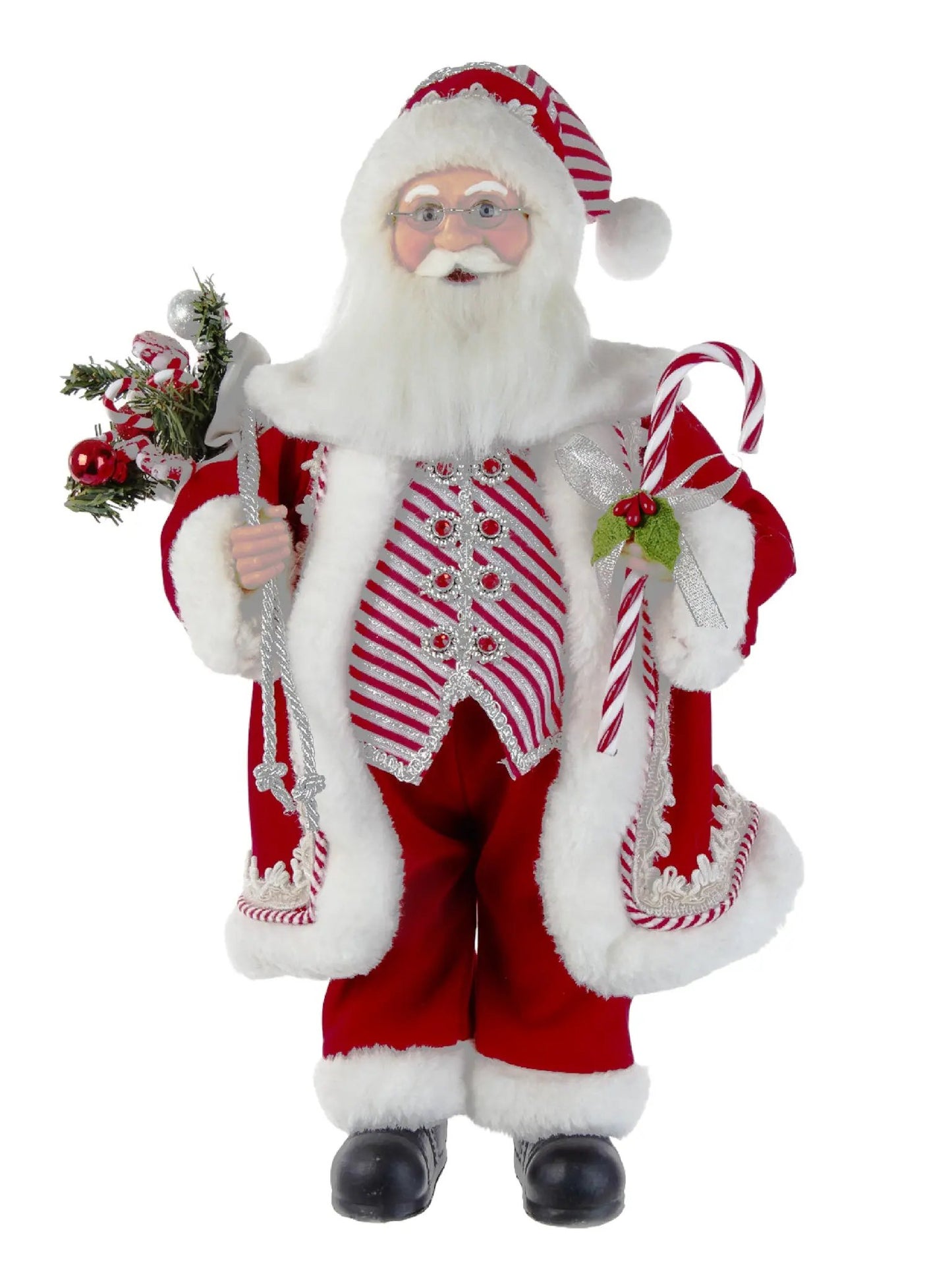 17.5" Kringle Klaus Peppermint Santa