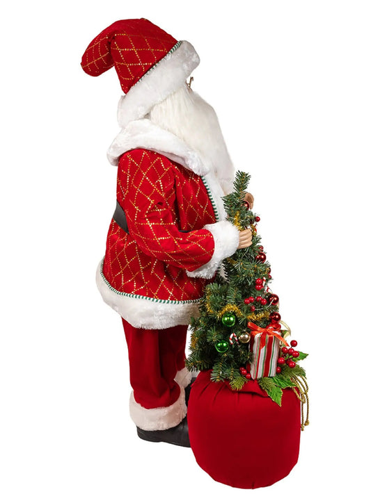 36" Bo Kringle Klaus Santa With Bag + Tree