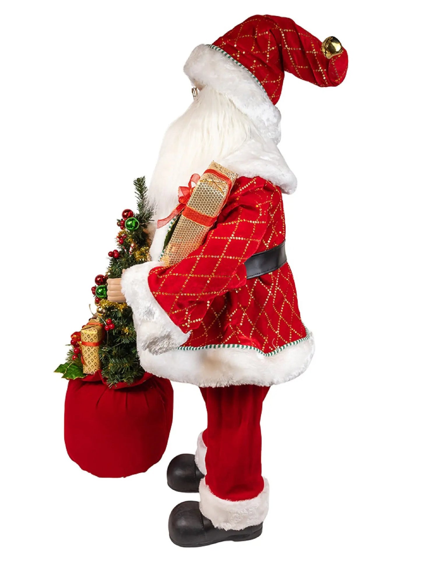 36" Bo Kringle Klaus Santa With Bag + Tree