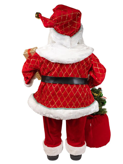 36" Bo Kringle Klaus Santa With Bag + Tree