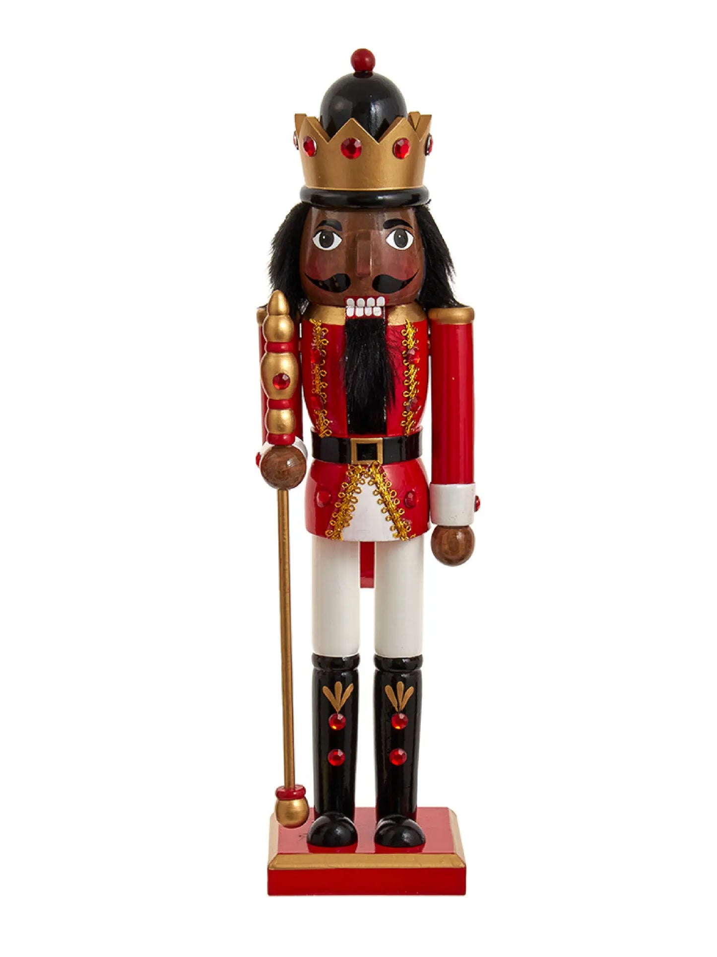 15" Red & White African American King Nutcracker (Melchior)