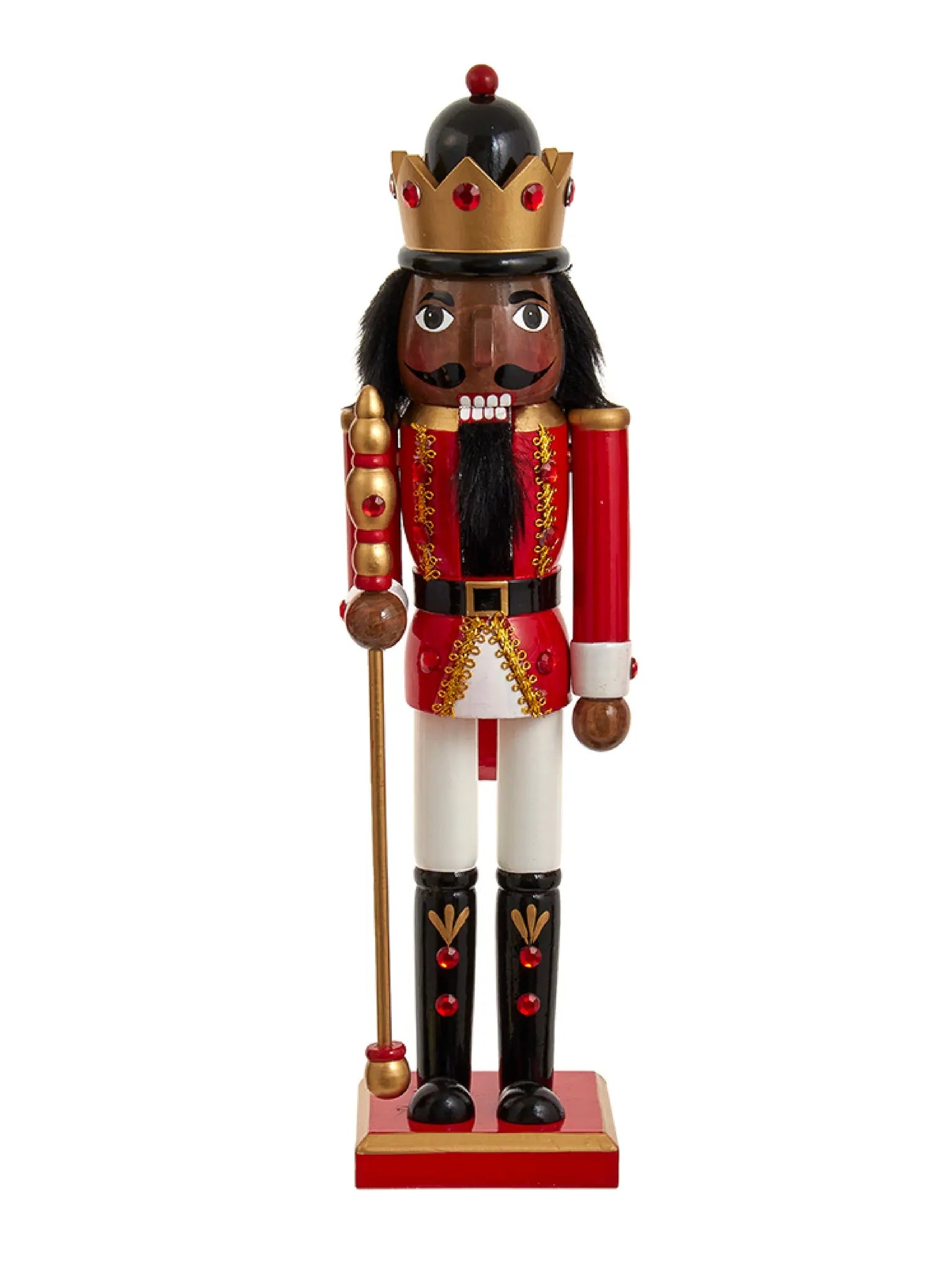 15" Red & White African American King Nutcracker (Melchior)