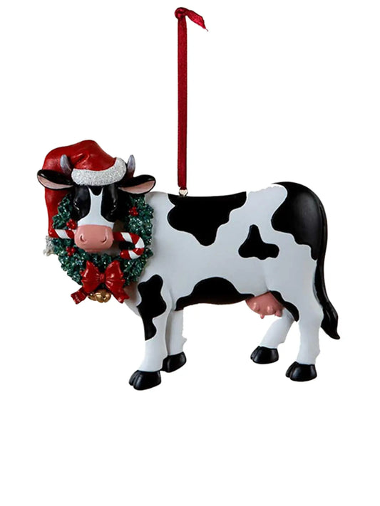 Farmhouse Cow Christmas Ornament