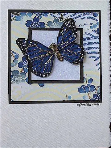 Indigo Garden Butterfly Card