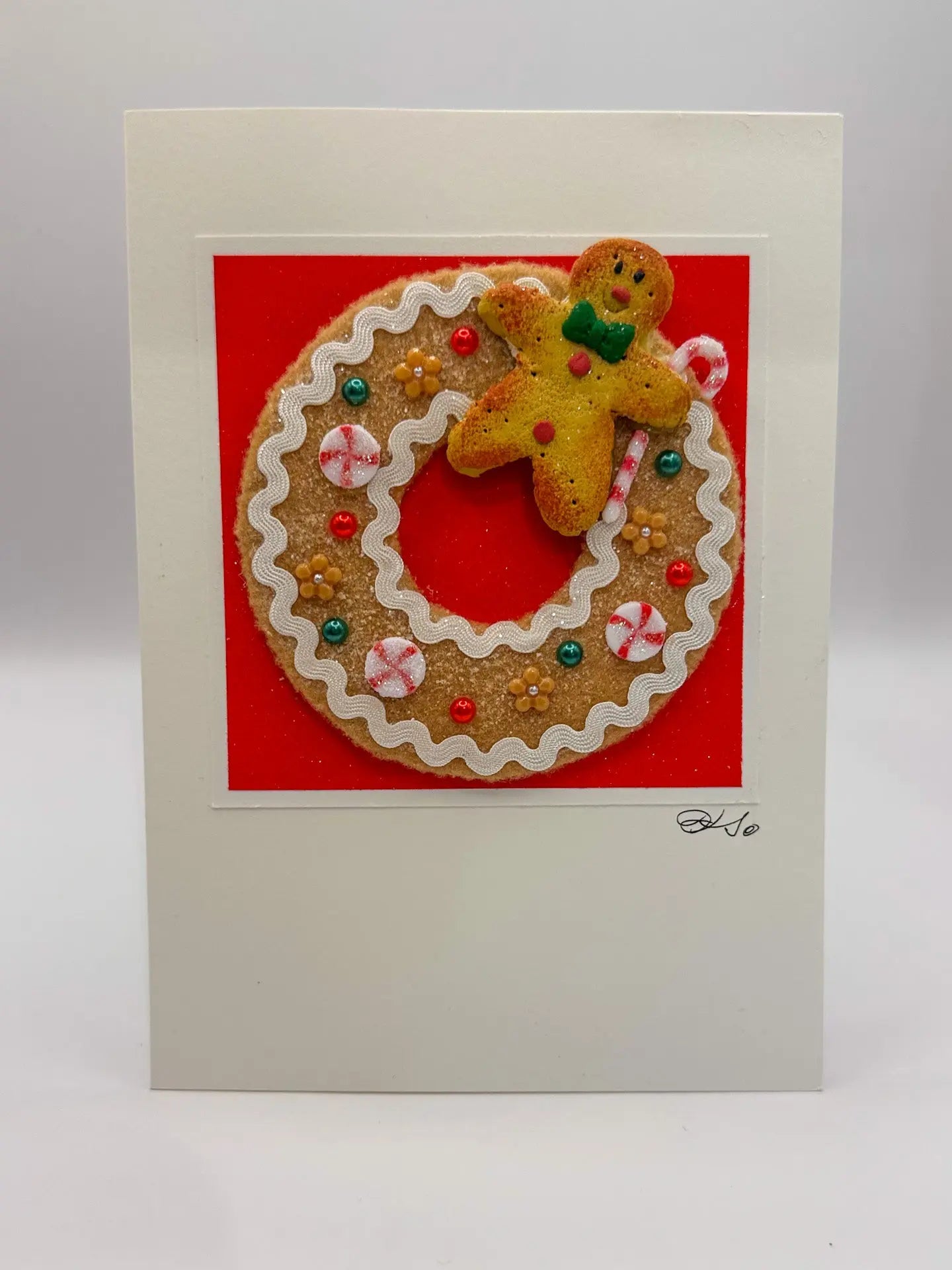 Gingerbread Cookie Wreath Christmas Card