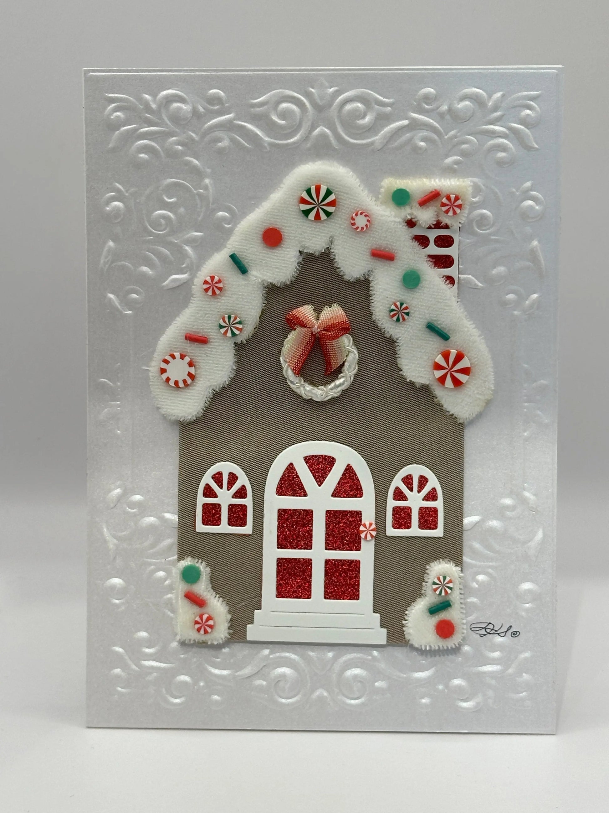 Gingerbread House With Snow Christmas Card