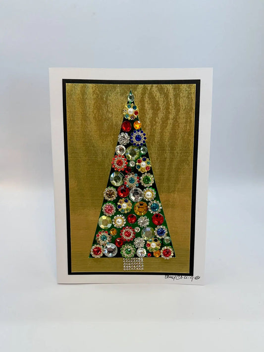 Multicolored Jeweled Christmas Tree Card