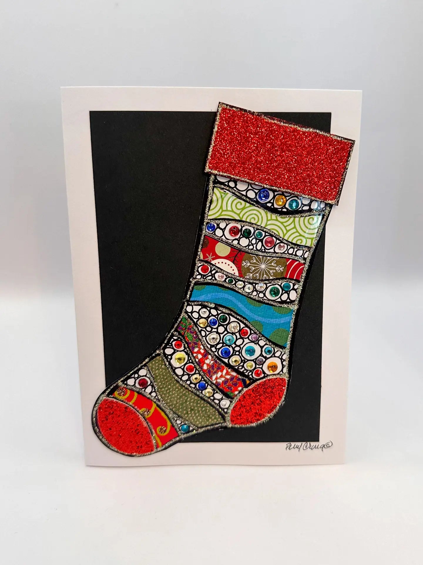 Bubble Stocking Christmas Card