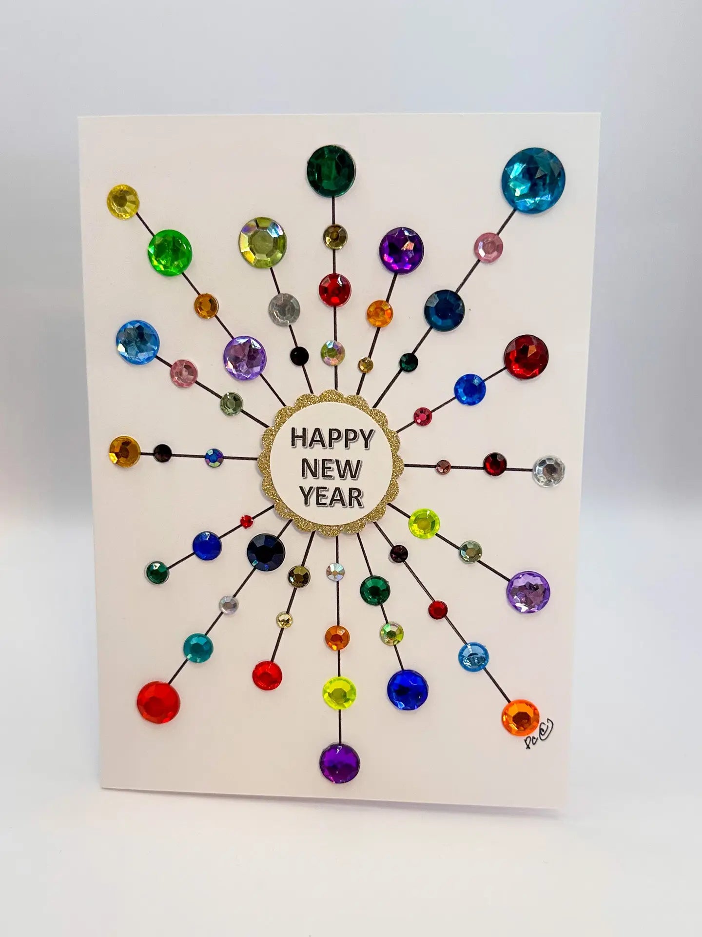 Radiant Burst Happy New Year Greeting Card