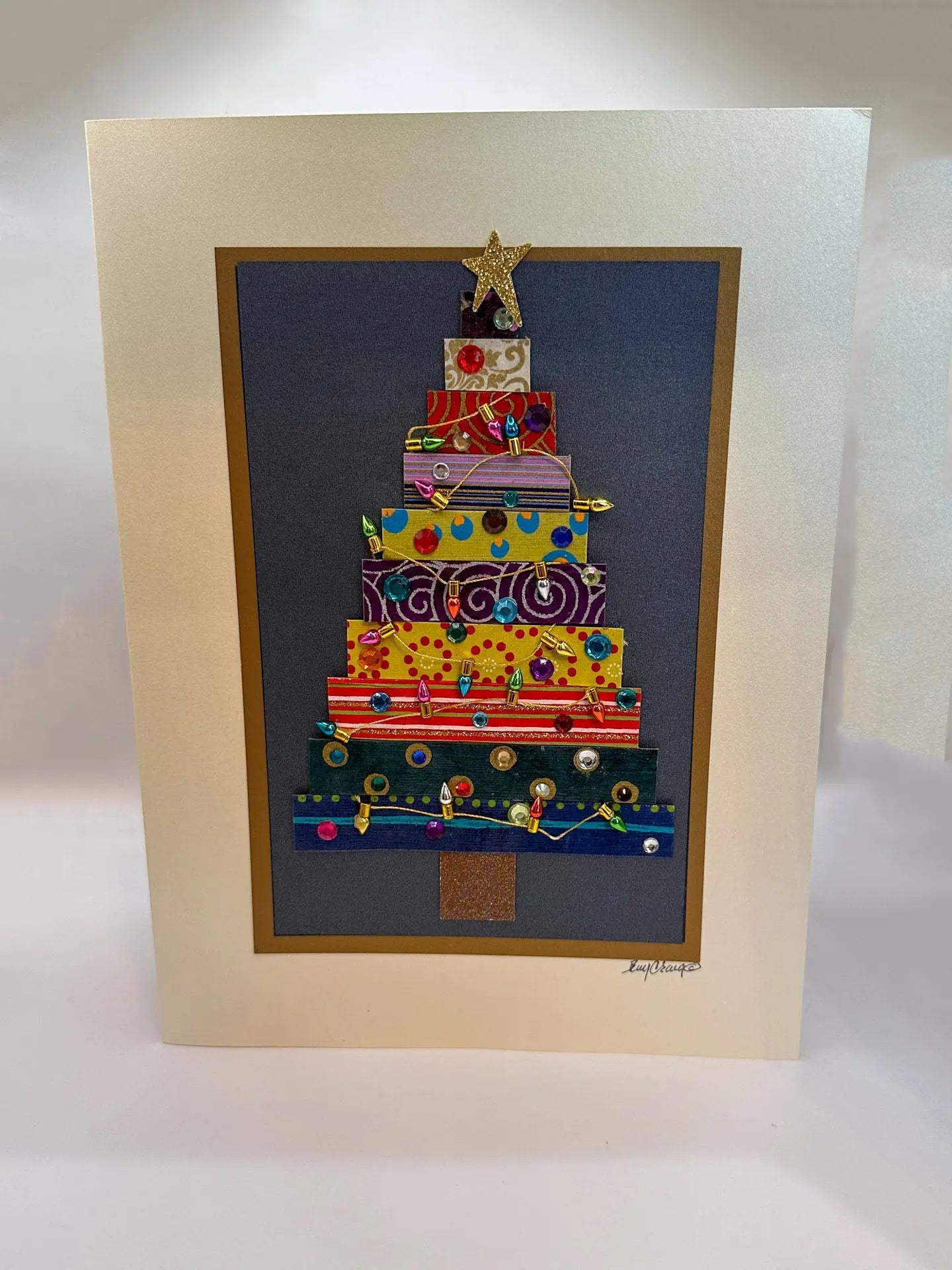 Decoupage Lighted Christmas Tree Card